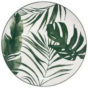 Comparateur de prix : SECRET DE GOURMET Lot de 6 Assiettes Plates ""Palme"" 26cm Vert