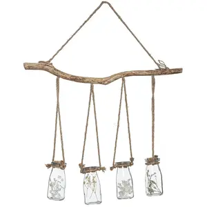 Comparateur de prix : Atmosphera Créateur d'intérieur - Suspension Murale 4 Fleurs Séchées 53cm Naturel