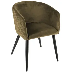 Lot De 2 Fauteuils à Diner En Tissu SOLEA - Vert Cèdre