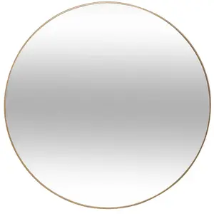 Miroir mural doré - Atmosphera - Alice - Aluminium - Verre - D76 cm