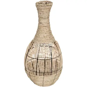 Comparateur de prix : Vase Déco - ATMOSPHERA - Idylle Folk - H63 cm - Beige - Rotin - Ethnique