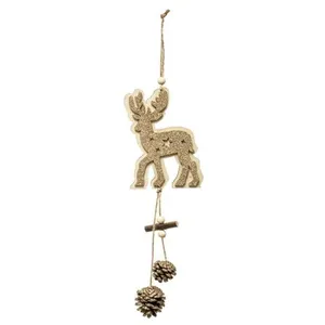 Comparateur de prix : Feeric Lights & Christmas Sujet de Noël Renne "Glacé" 35cm Naturel