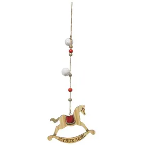Comparateur de prix : Feeric Lights & Christmas Sujet de Noël Cheval à Bascule "La Piste" 34cm Beige