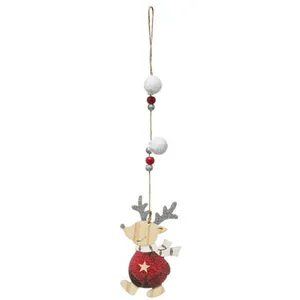 Comparateur de prix : Feeric Lights & Christmas Sujet de Noël Renne "étoile" 35cm Rouge & Beige