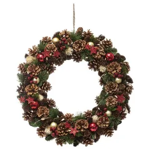 Comparateur de prix : FEERIC LIGHTS & CHRISTMAS - Couronne de noël Houx étoile d50cm