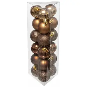 Comparateur de prix : FEERIC CHRISTMAS Déco de sapin Lot de 18 Boules de Noël D 3 cm - Bronze