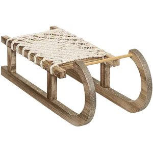 Déco de Noël Luge en bois pailleté et corde l 40 cm - Feeric Christmas