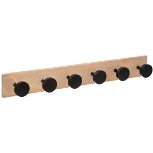 Comparateur de prix : ATMOSPHERA Patère en bois 6 têtes - Noir