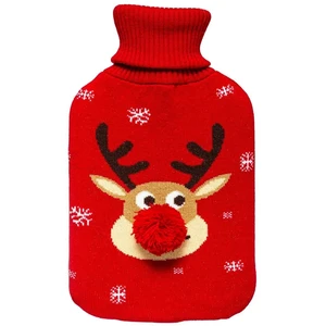 OSE FEERIC CHRISTMAS - Bouillotte avec Housse tissé déco et Pompon 1.7 L pas cher
