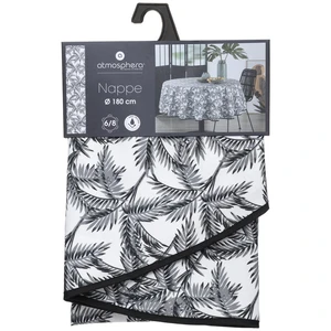 Comparateur de prix : ATMOSPHERA Créateur d'intérieur - Nappe Antitache Imprimée Palmier 180cm Gris