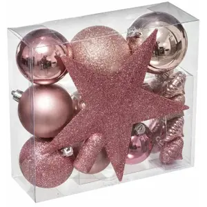 FÉÉRIC LIGHTS AND CHRISTMAS Créateur d'intérieur - Kit 18 Pièces Déco de Noël Colorama 23cm Cassis