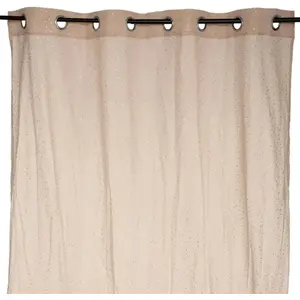 Comparateur de prix : BERLINGOT Rideau Voilage gaze de coton motifs brillants (140x250 cm - Beige)
