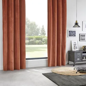 Comparateur de prix : Atmosphera - Rideau à Oeillets occultant Velours - Terracotta 140x260 cm
