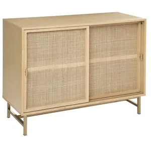 ATMOSPHERA Créateur d'intérieur - Buffet 2 Portes Cannage Rayo 100cm Naturel pas cher