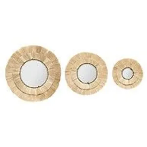 Atmosphera Lot de 3 miroir raphia alba pas cher