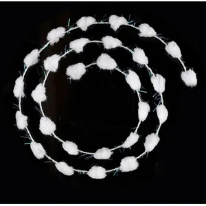 Comparateur de prix : FEERIC CHRISTMAS Guirlande de Noël Mini Boules Paillétées - 250 cm - Blanc