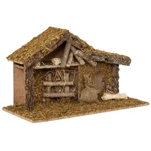 Feeric Lights & Christmas Crèche de Noël Mousse "Vide" 38cm Naturel pas cher