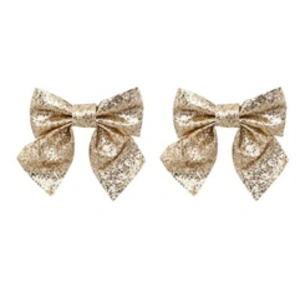 Comparateur de prix : Feeric lights & Christmas Lot de 2 Noeuds Déco "Paillettes" 16cm Or