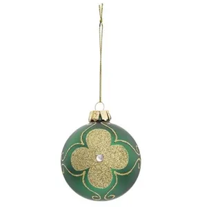 Comparateur de prix : ATMOSPHERA Boule de Noël Maxi Fleur "Soir" 8cm Vert & Or