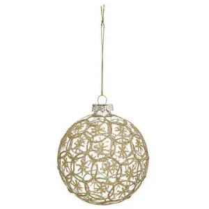 ATMOSPHERA Boule de Noël étoile "Nouvelle Orléans" 10cm Or pas cher