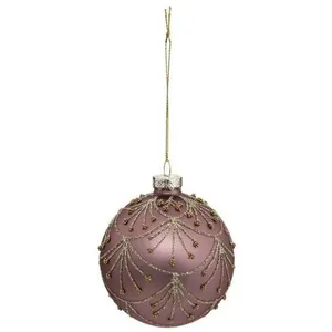 Comparateur de prix : ATMOSPHERA Boule de Noël Perles "Nouvelles Orléans" 8cm Rose