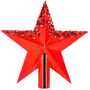 Fééric Lights and Christmas Créateur d'intérieur - Cimier Etoile Gouttes Colorama 22cm Rouge pas cher