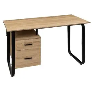 Comparateur de prix : 5five Simply Smart - Bureau avec caisson bava effet bois noir - 5five