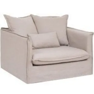 Atmosphera Créateur d'intérieur - Fauteuil XL Odilon 117cm Beige Lin pas cher