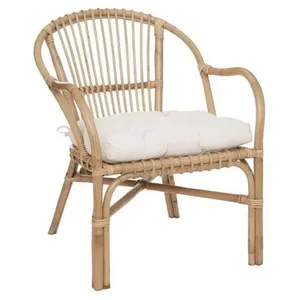 Fauteuil en rotin Neta avec coussin Atmosphera - Naturel pas cher