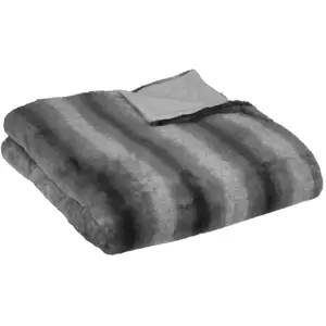 Comparateur de prix : Atmosphera Créateur d'intérieur - Plaid Imitation Fourrure Grizzli 180x230cm Gris