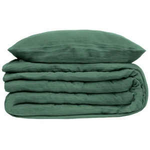 Atmosphera - Parure de lit - gaze de coton - vert céladon - 260x240 cm