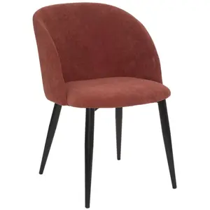 Comparateur de prix : Atmosphera - Chaise Celeste - Velours côtelé - Pieds en métal - Rose Terracotta