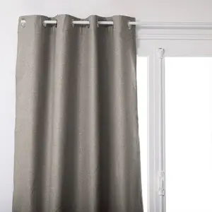 Comparateur de prix : ATMOSPHERA Rideau uni isolant et occultant jacquard/polyester gris clair 140x260