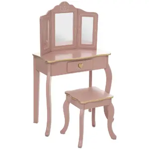 Coiffeuse Avec Tabouret Sissi Rose Atmosphera pas cher