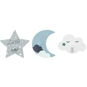 Patères enfant - Atmosphera - Ciel - Multicolore - Bois MDF - 3 pièces