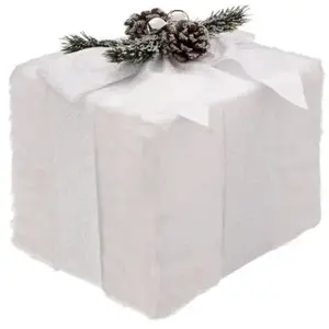 ATMOSPHERA Décoration de Noël Cadeau "Polaire" 25cm Blanc pas cher