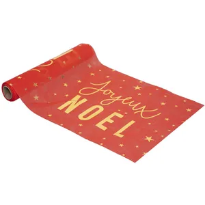 Chemin de Table Noël La Maison 28x500cm Rouge pas cher