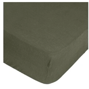 Drap-housse - ATMOSPHERA - Linah - 100% Lin - 140x190 cm - Vert Kaki