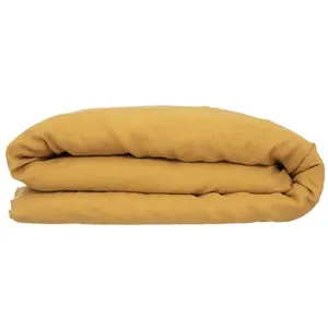 Comparateur de prix : Atmosphera - Housse de couette 2 places en lin 260x240 - Jaune Ocre