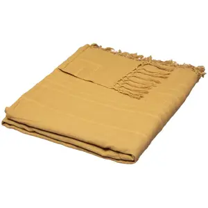 Jeté de lit - ATMOSPHERA - Ocre - 230x250 cm - Coton - Jaune moutardeVendu parcarrefour