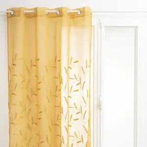 Comparateur de prix : Atmosphera - Voilage brodé Izzy 140 x 240 cm - Ocre