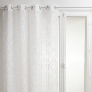 Comparateur de prix : Atmosphera - Voilage Sama impression jacquard 140 x 240 cm - Blanc