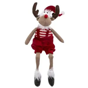 Comparateur de prix : ATMOSPHERA Renne de Noël en salopette rouge h 52 cm - Feeric Christmas