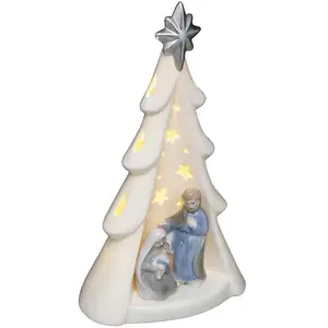 Feeric Lights & Christmas Décoration Lumineuse Sapin "Nativité" 23cm Blanc