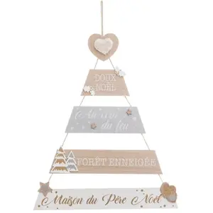 Non communiqué Créateur d'intérieur - Pancarte de Noël Sapin Laponie 70cm Beige