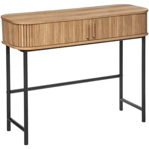 ATMOSPHERA Console 2 Portes "Colva" 100cm Beige & Noir pas cher