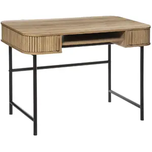 Comparateur de prix : Atmosphera - Bureau 2 portes coulissante Colva - Marron et noir - Colva