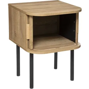 Comparateur de prix : ATMOSPHERA Chevet 2 portes en bois et pieds en acier colva-l40xp40xh53cm