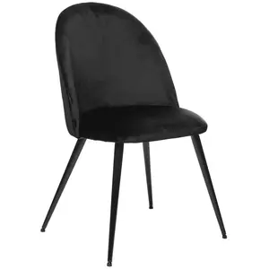 Chaise en velours Slano noir Atmosphera - Noir pas cher