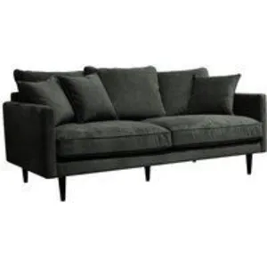 ATMOSPHERA Canapé 3 Places - Candice - Velours - Gris - Vintage - Déhoussable pas cher